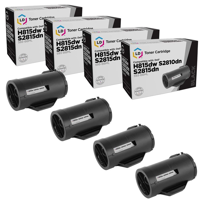LD Products Compatible Toner Cartridge Replacement for Dell 593-BBML F9G3N (Black, 4-Pack) Compatible with Dell Smart Printer Models: S2810dn, H815dw, S2815dn - Image 1
